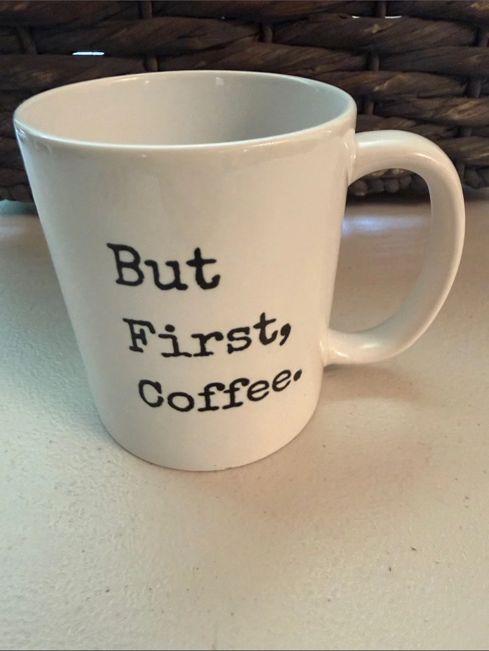 But First, Coffee. White Ceramic Coffee Mug by